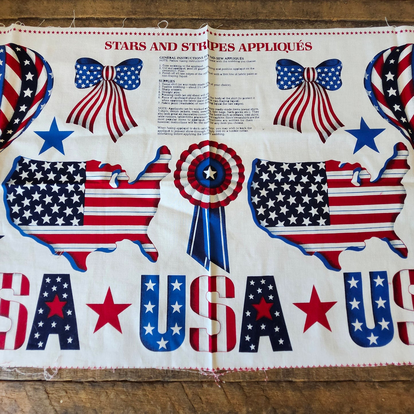 Stars and Stripes Appliques Cut and Sew Panel