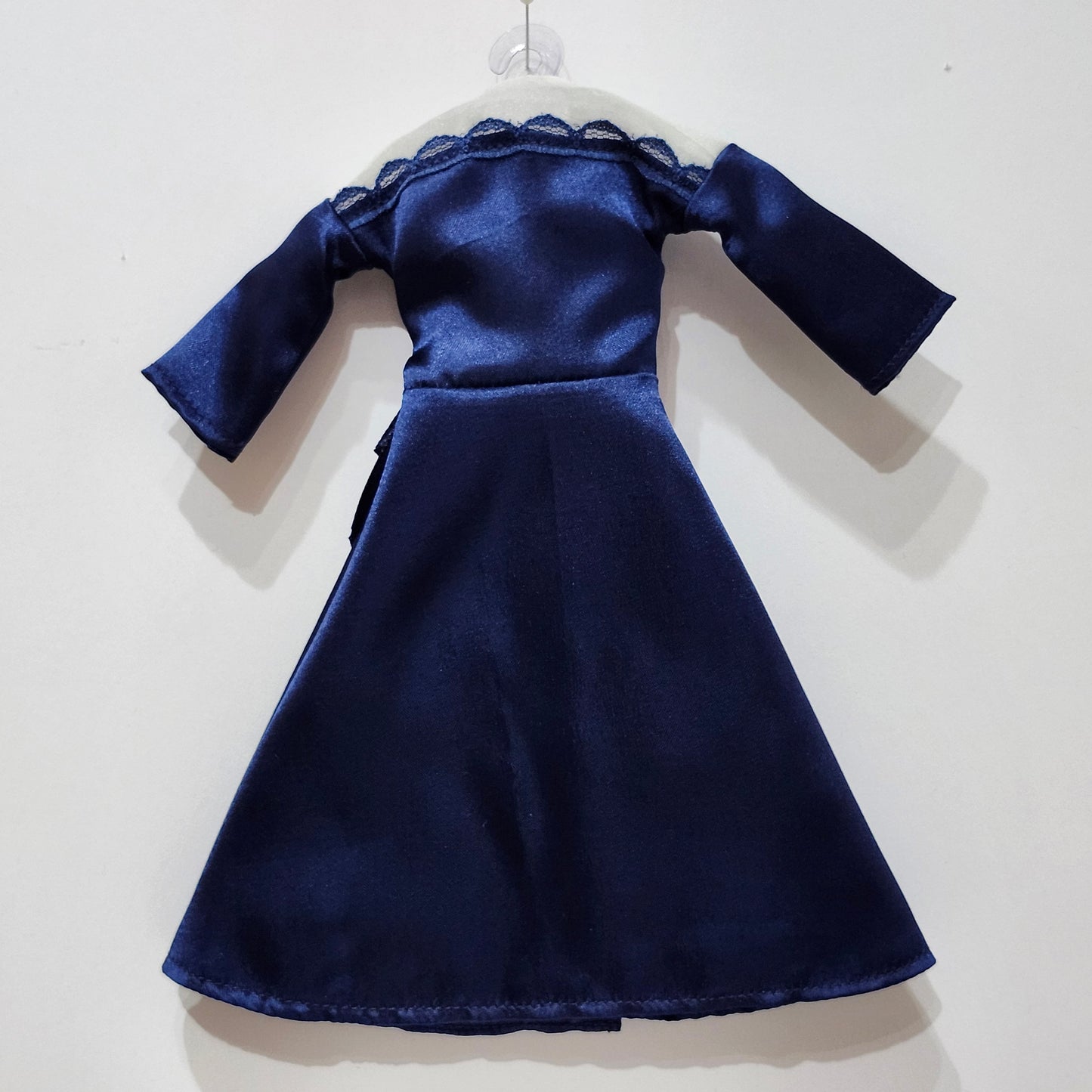 Blue Satin Robe for 11 1/2" fashion dolls