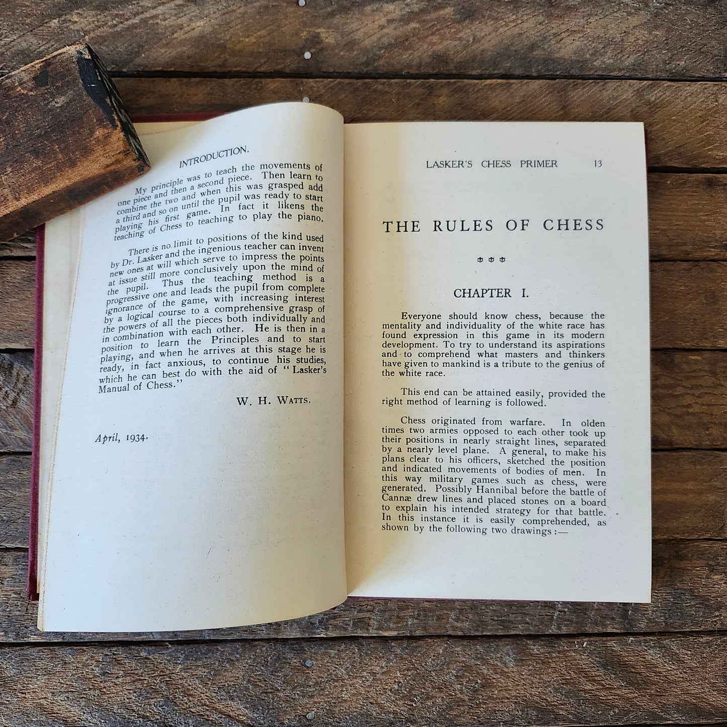 Lasker's Chess Primer by Dr. Emanuel Lasker 1934