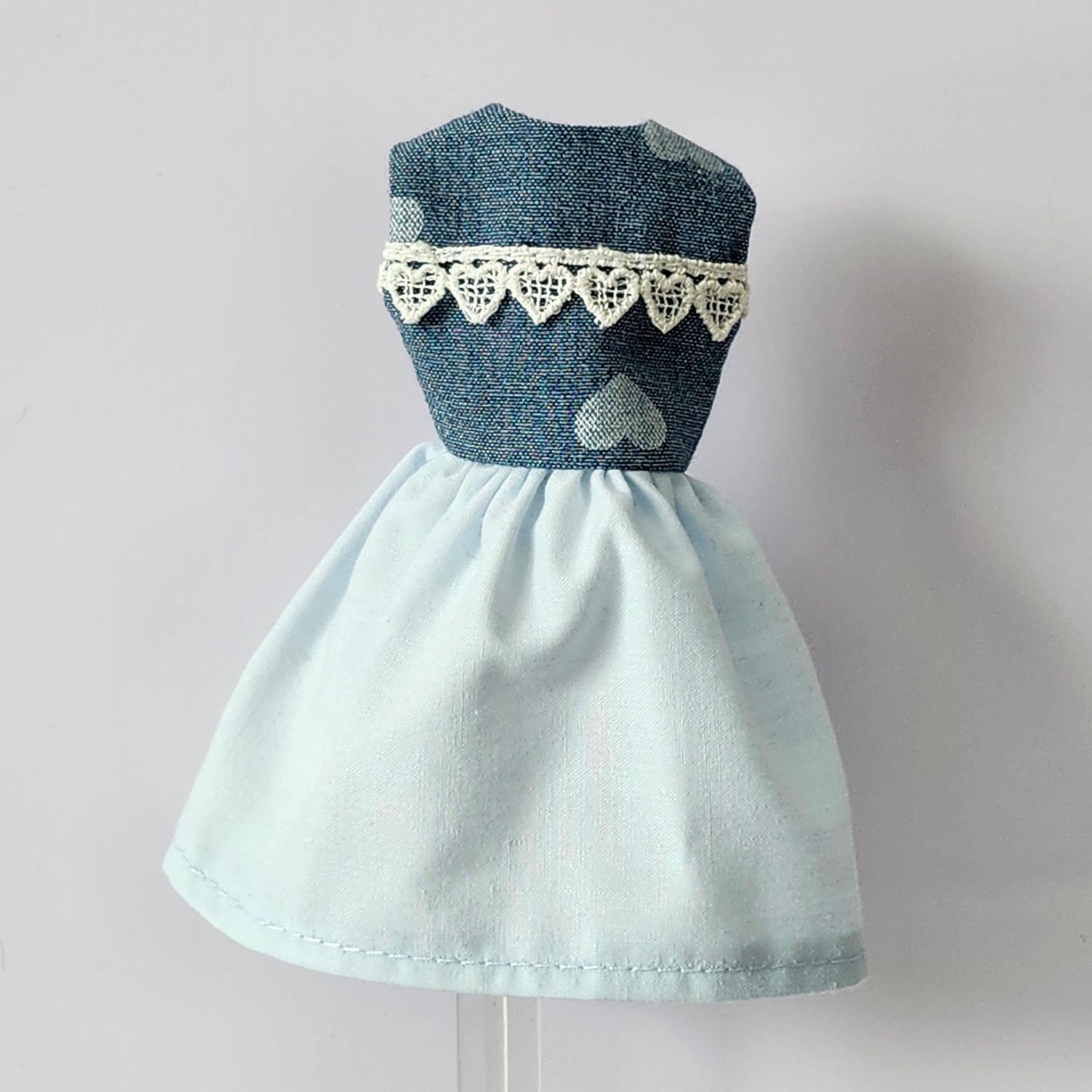 Blue Hearts Dress for 9" girl fashion dolls