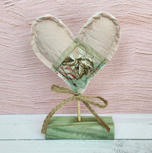 Quilted Heart Stand Decoration
