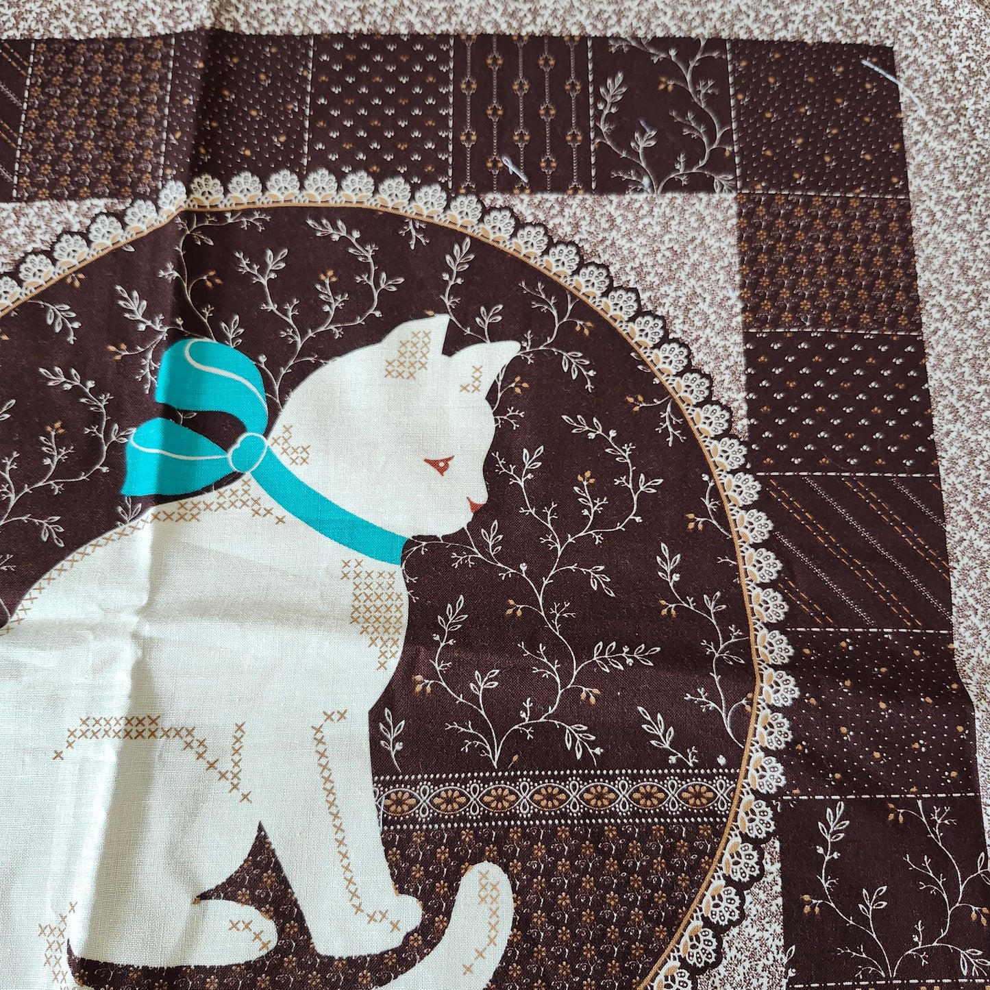 Cat "Simple Treasures Pillow" Cut and Sew Panel