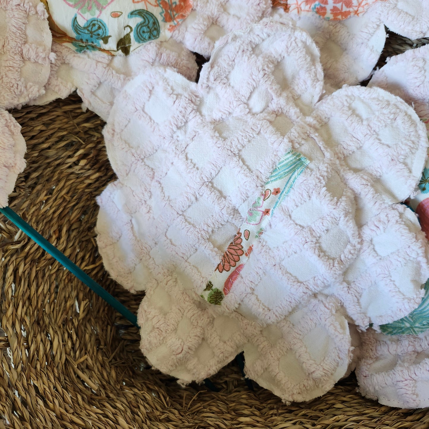 Pink Chenille Fabric Flower
