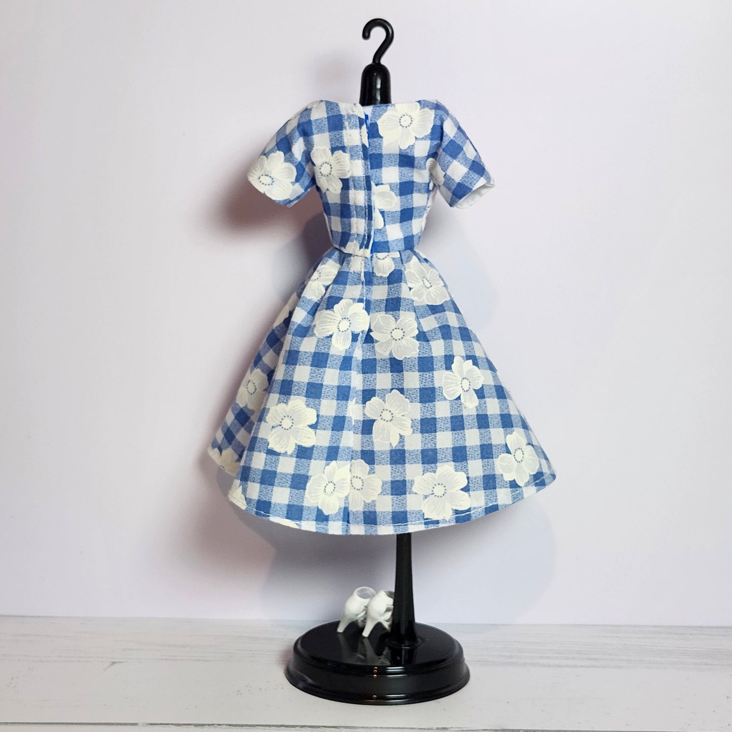 White Daisies and Blue Gingham Dress for 11 1/2" fashion dolls