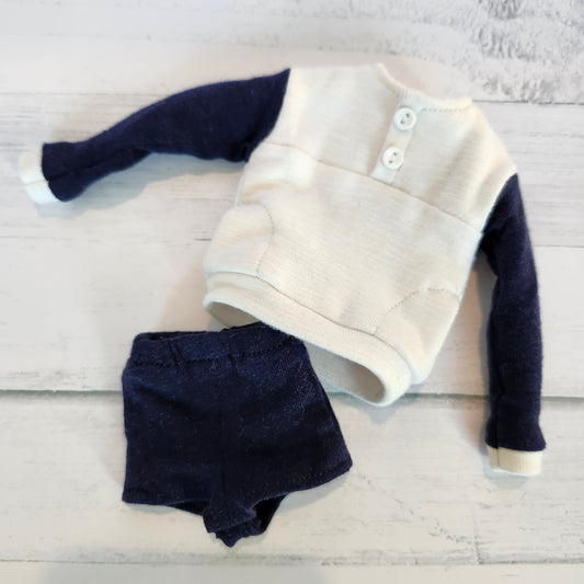 Navy and White Shorts Set for 12" male fashion dolls