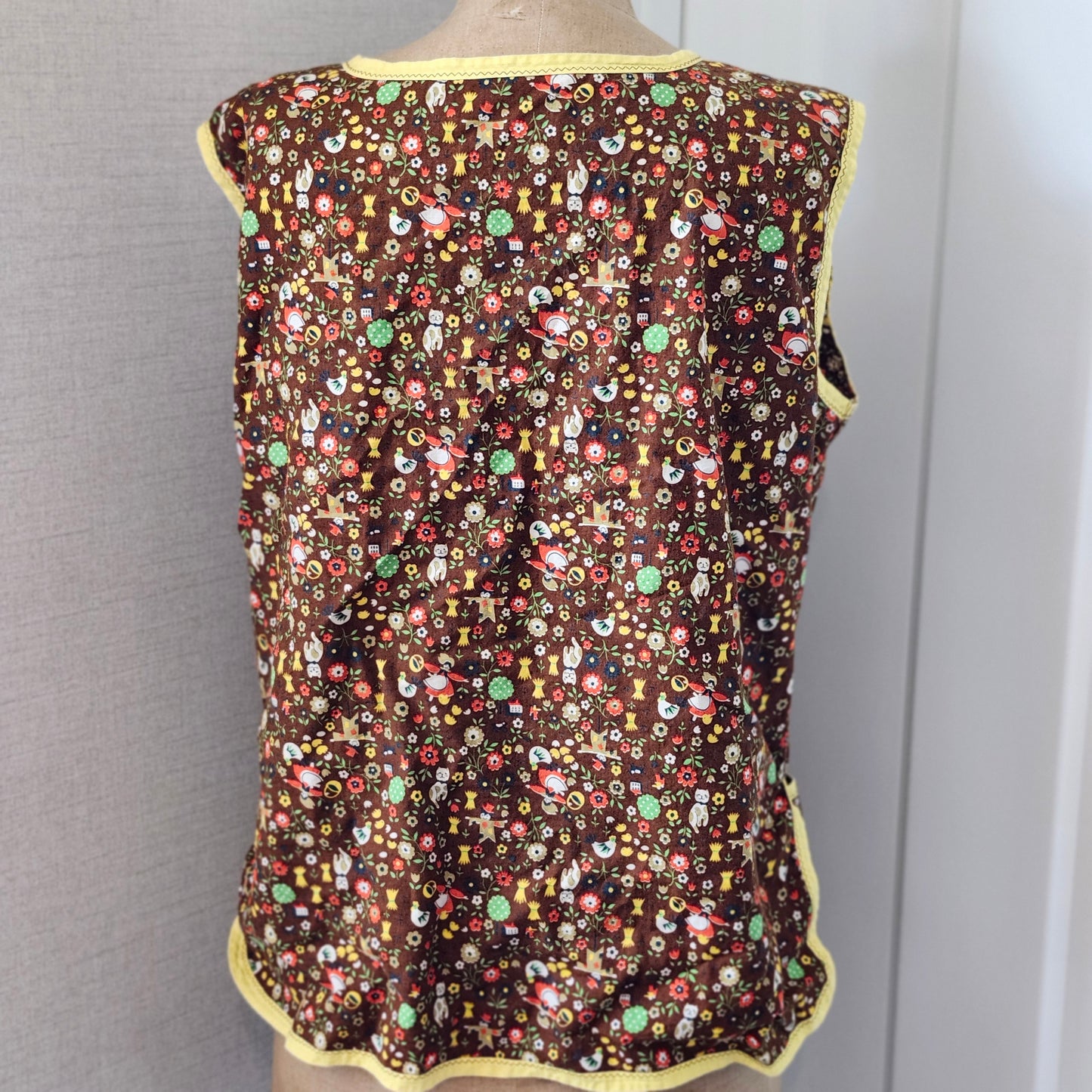 Brown Fall Print Vintage Smock/Cobblers Apron