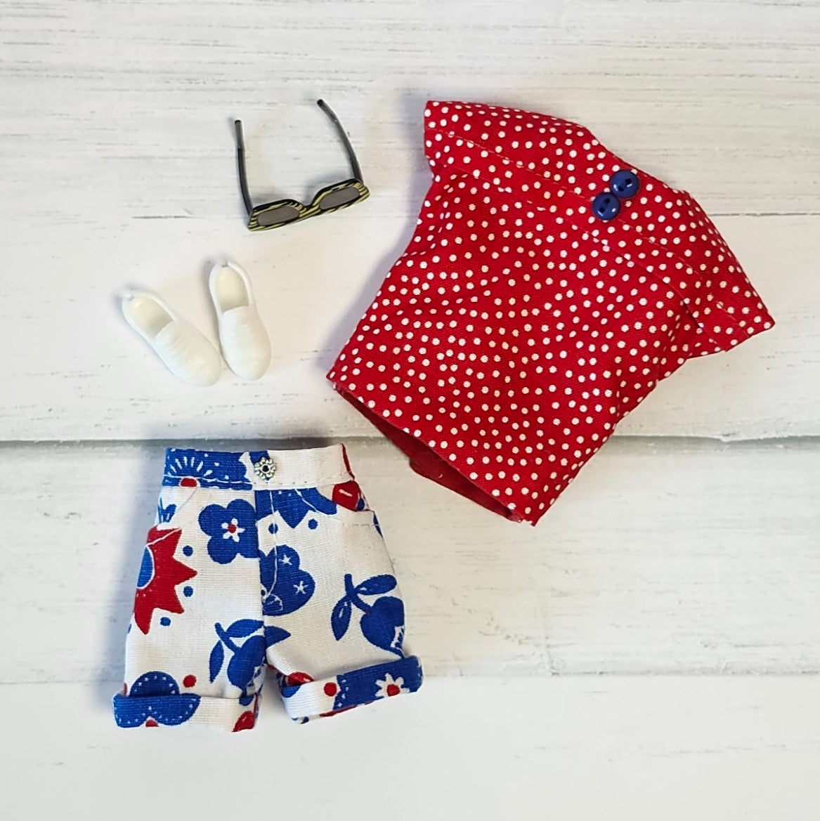 Red, White, and Blue Shorts Set for 11 1/2" fashion dolls