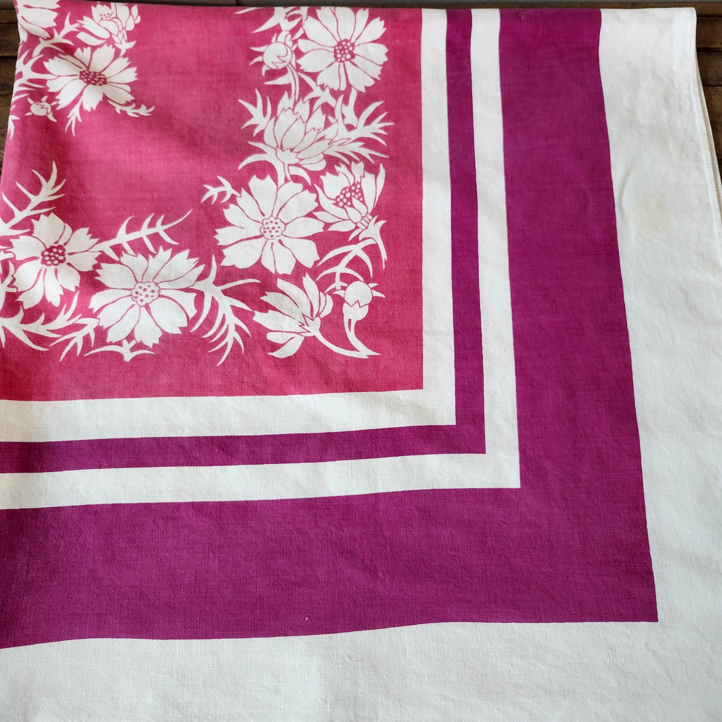 Shades of Pink Floral Vintage Tablecloth