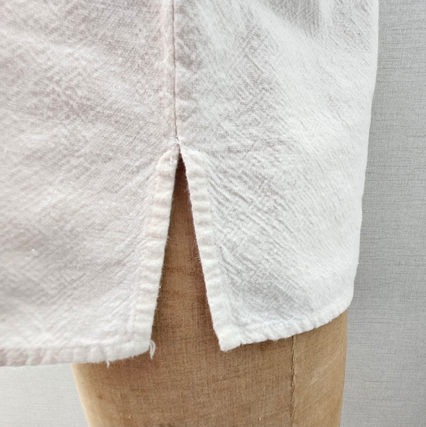 Boho Blue Embroidered White Blouse Handmade