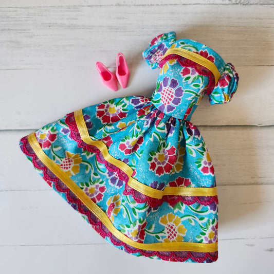 Fiesta Flowers Dress for 11 1/2" fashion dolls