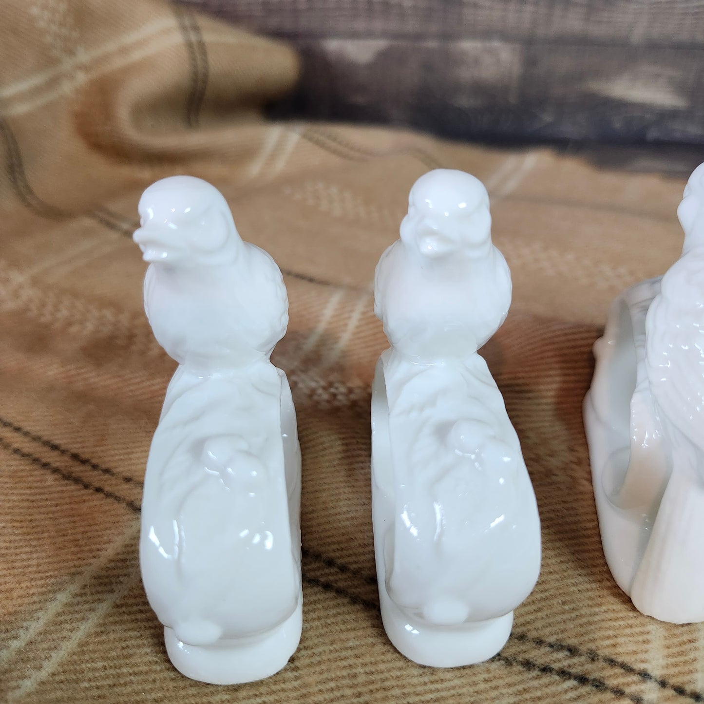 White Bird Napkin Rings, Vintage Bone China, set of 4