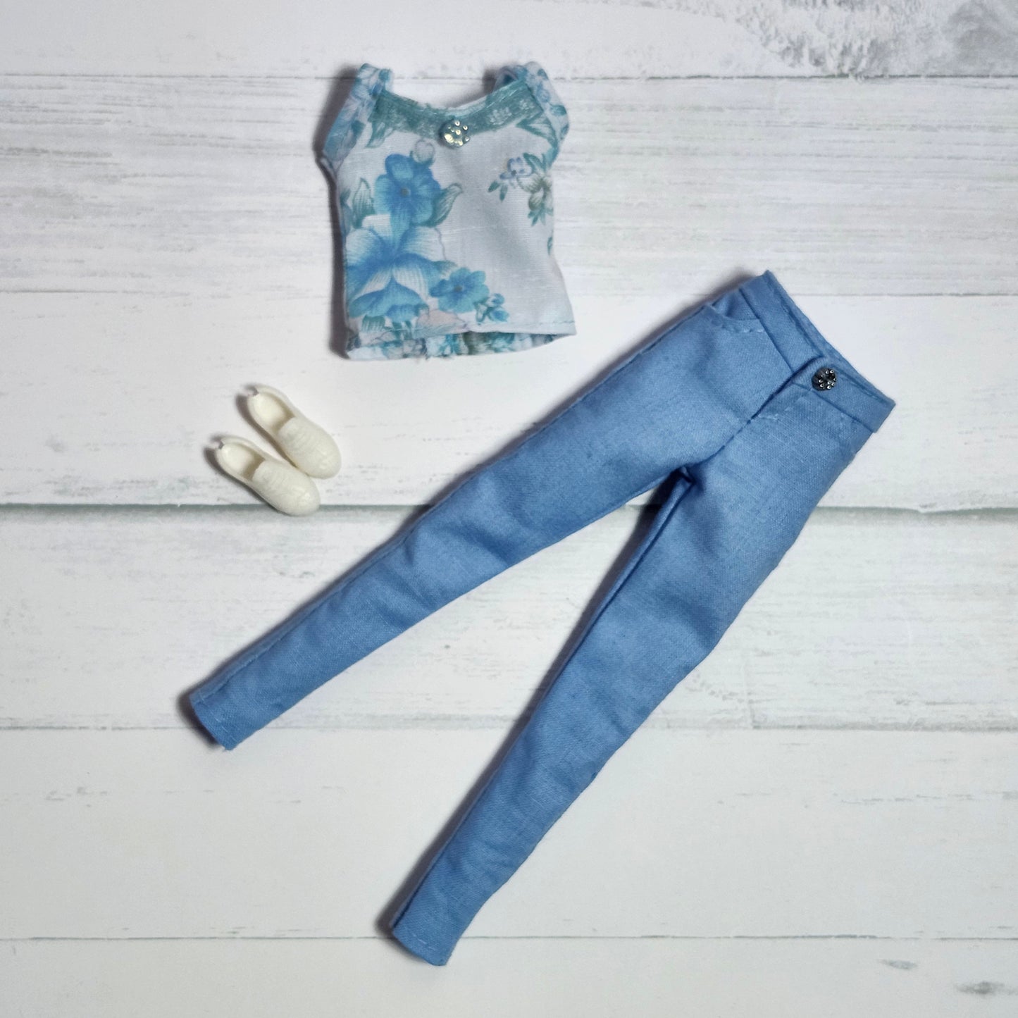Blue Tank Top and Pants for 11 1/2" fashion dolls