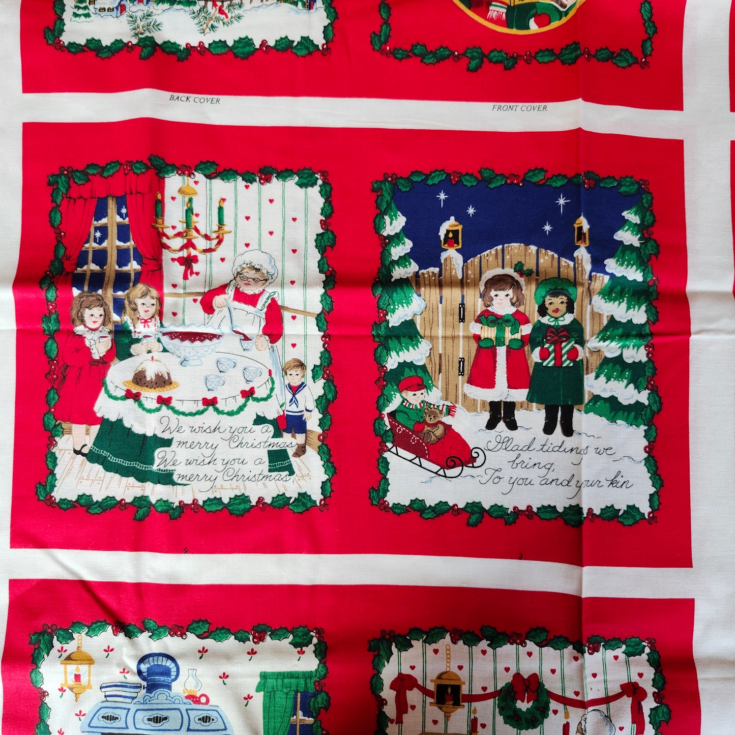 Christmas Book "We Wish you a Merry Christmas" Cut and Sew Panel