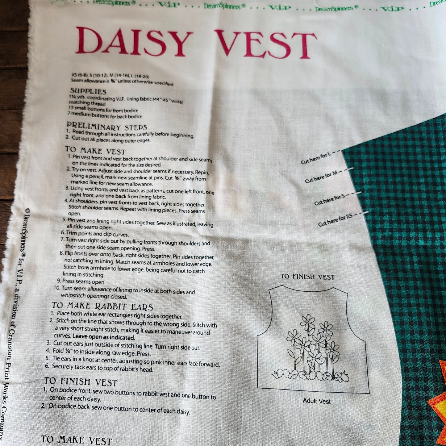 Daisy Vest Cut and Sew Panel