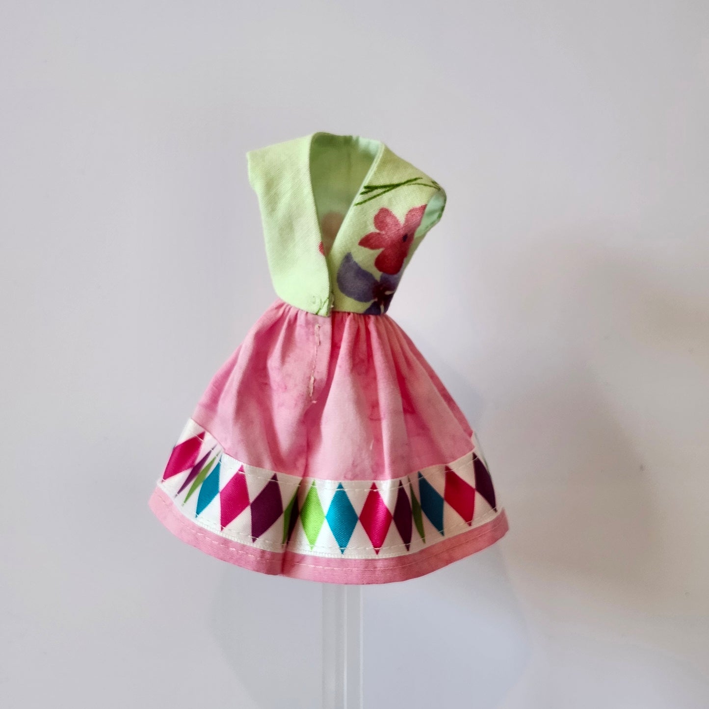 Pink and Green Dress for 9" girl fashion dolls