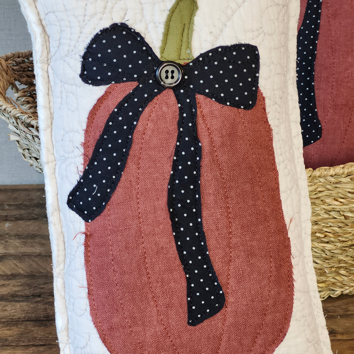 Pumpkin With a Bow Pillow