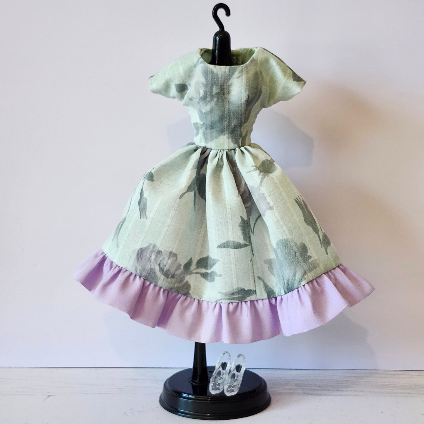 Green Floral Dress for 11 1/2" fashion dolls