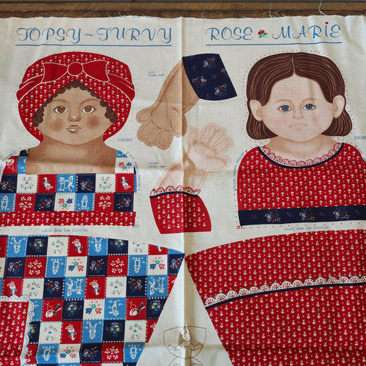 Topsy Turvy Doll Rose & Marie Cut and Sew Panel