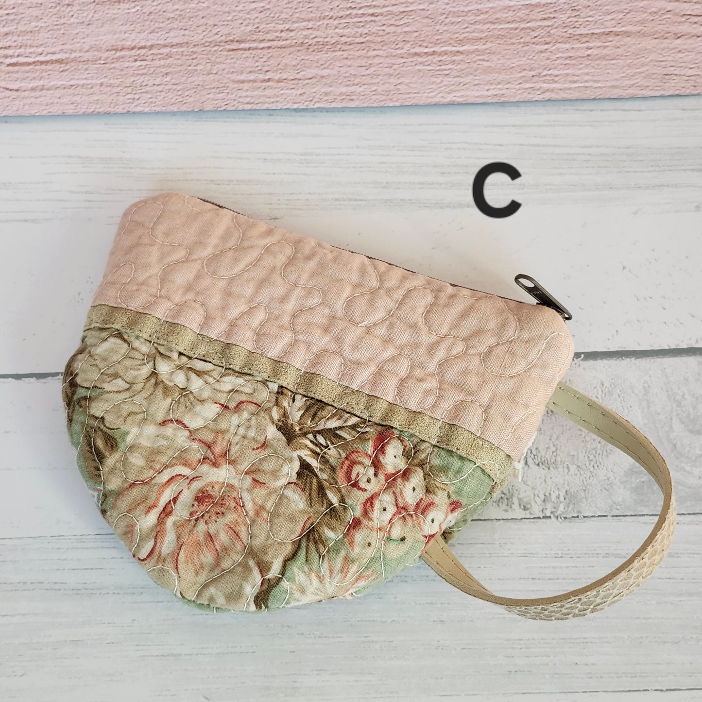 Flowers and Lace Quilted Teacup Pouch