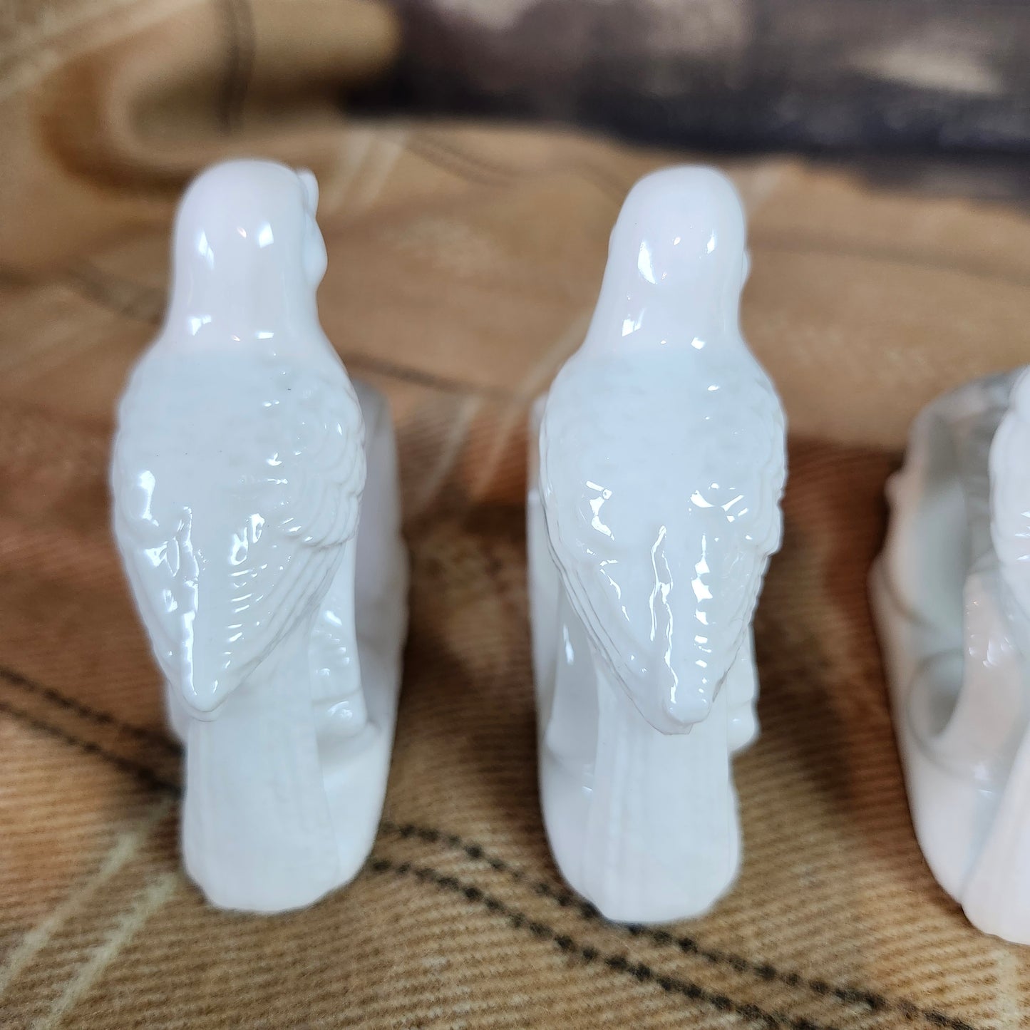 White Bird Napkin Rings, Vintage Bone China, set of 4