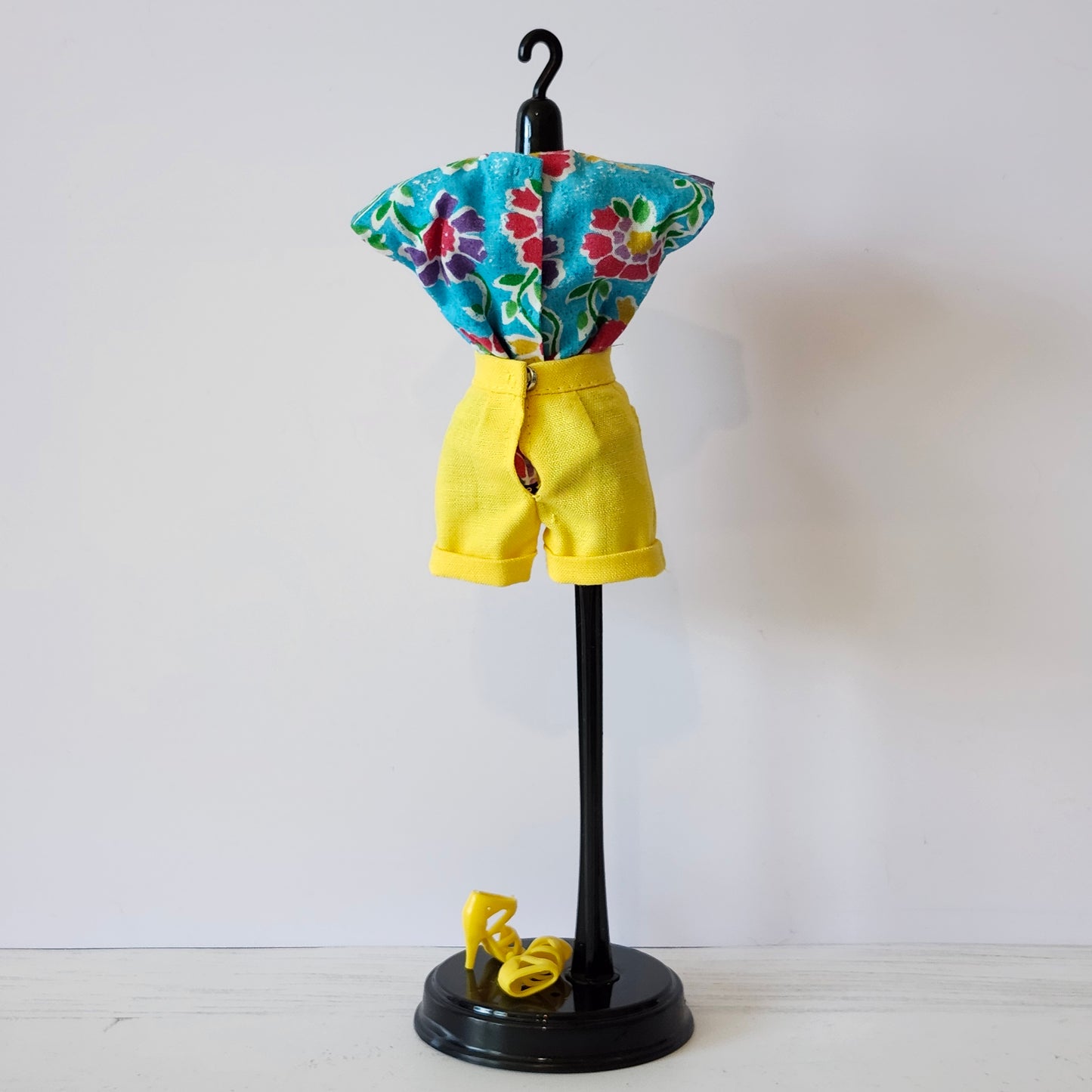 Yellow Shorts and Floral Blouse for 11 1/2"fashion dolls