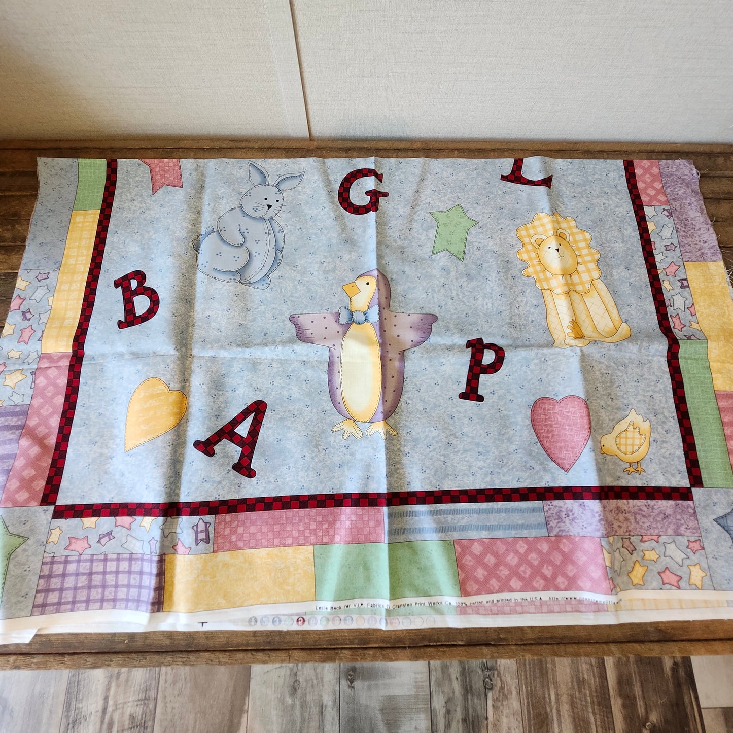 Animals and Letters Baby Quilt Cut and Sew Panel