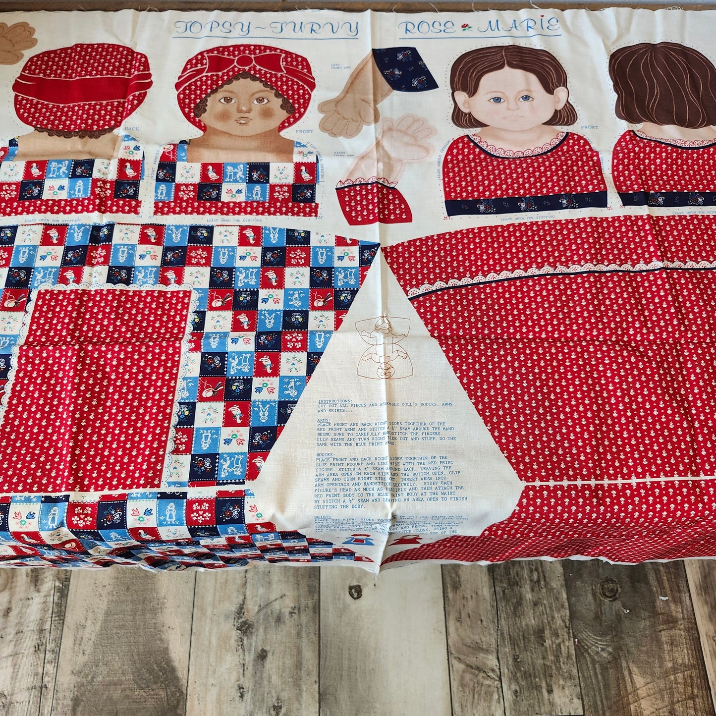 Topsy Turvy Doll Rose & Marie Cut and Sew Panel