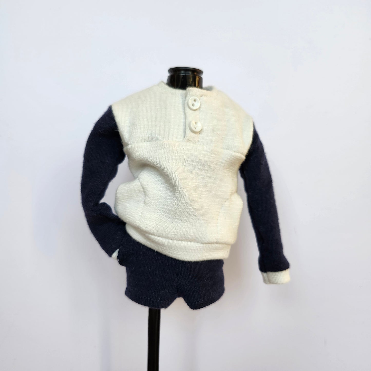 Navy and White Shorts Set for 12" male fashion dolls