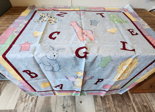 Animals and Letters Baby Quilt Cut and Sew Panel