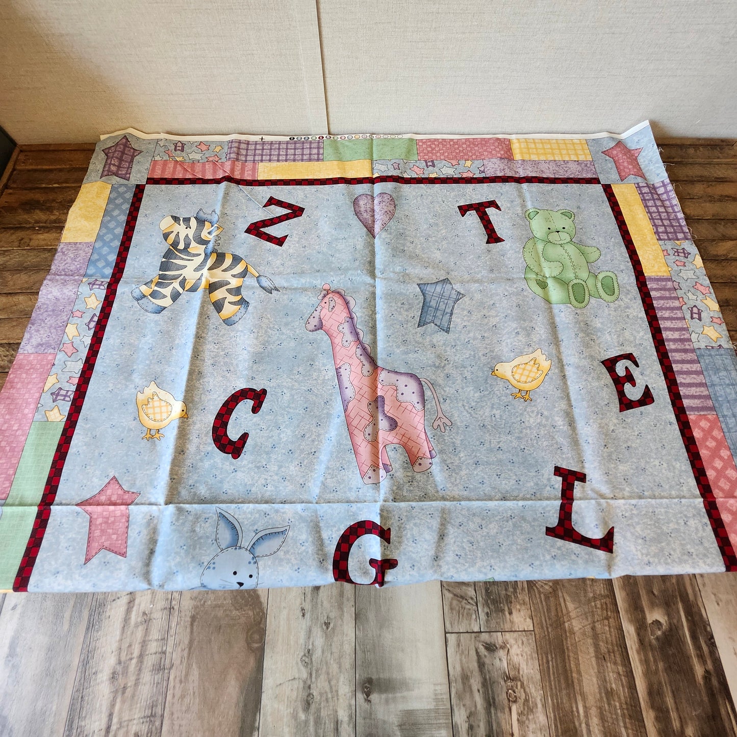 Animals and Letters Baby Quilt Cut and Sew Panel