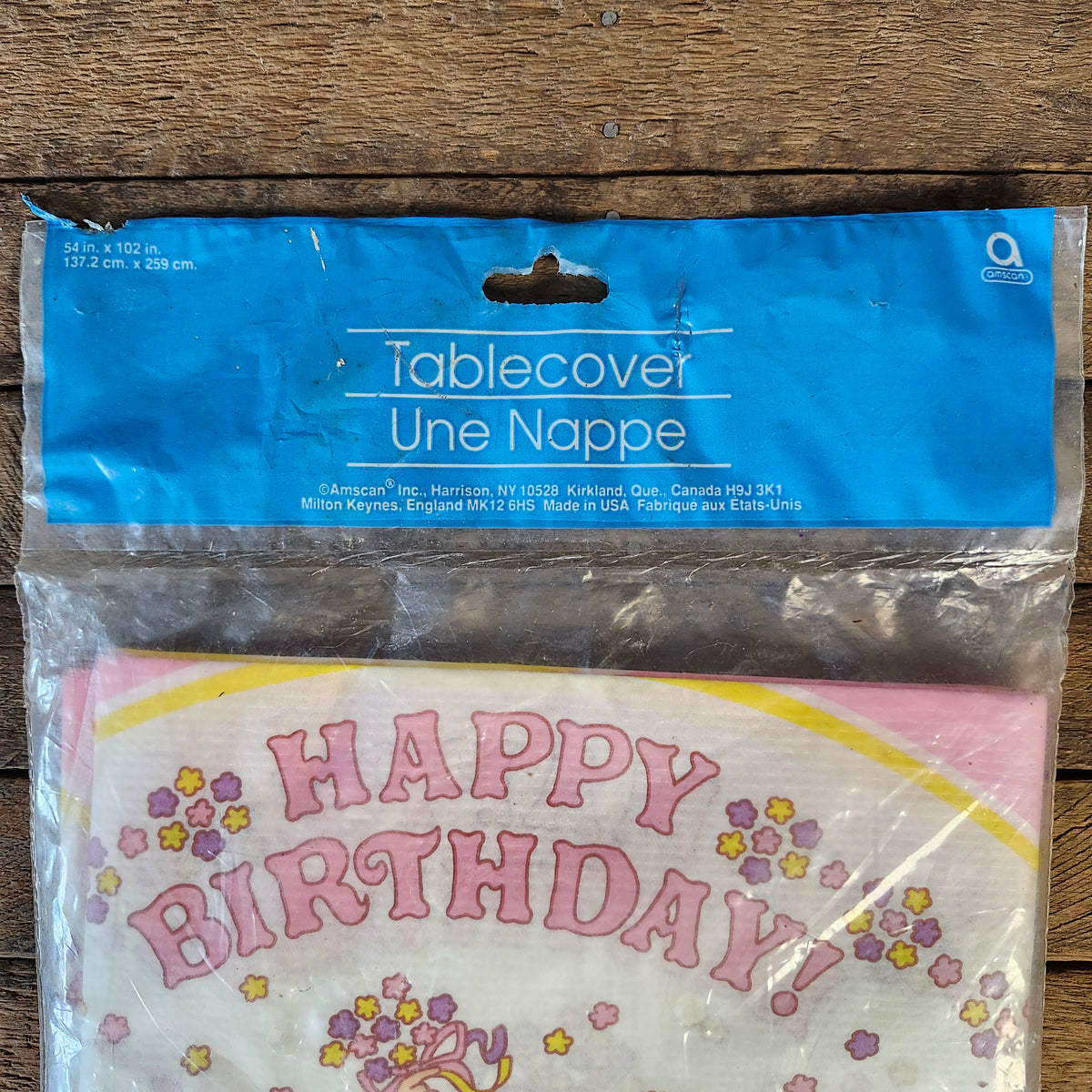 Vintage Happy Birthday Ballerina Girl Table Cover