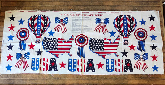Stars and Stripes Appliques Cut and Sew Panel