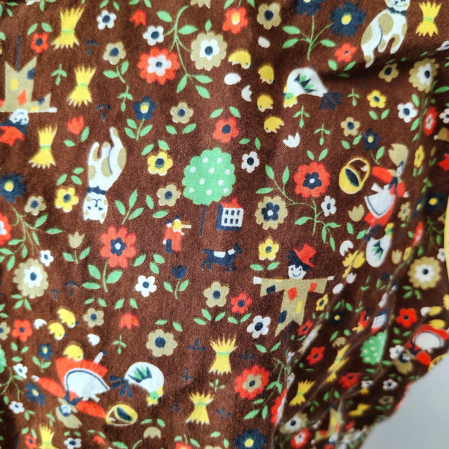 Brown Fall Print Vintage Smock/Cobblers Apron