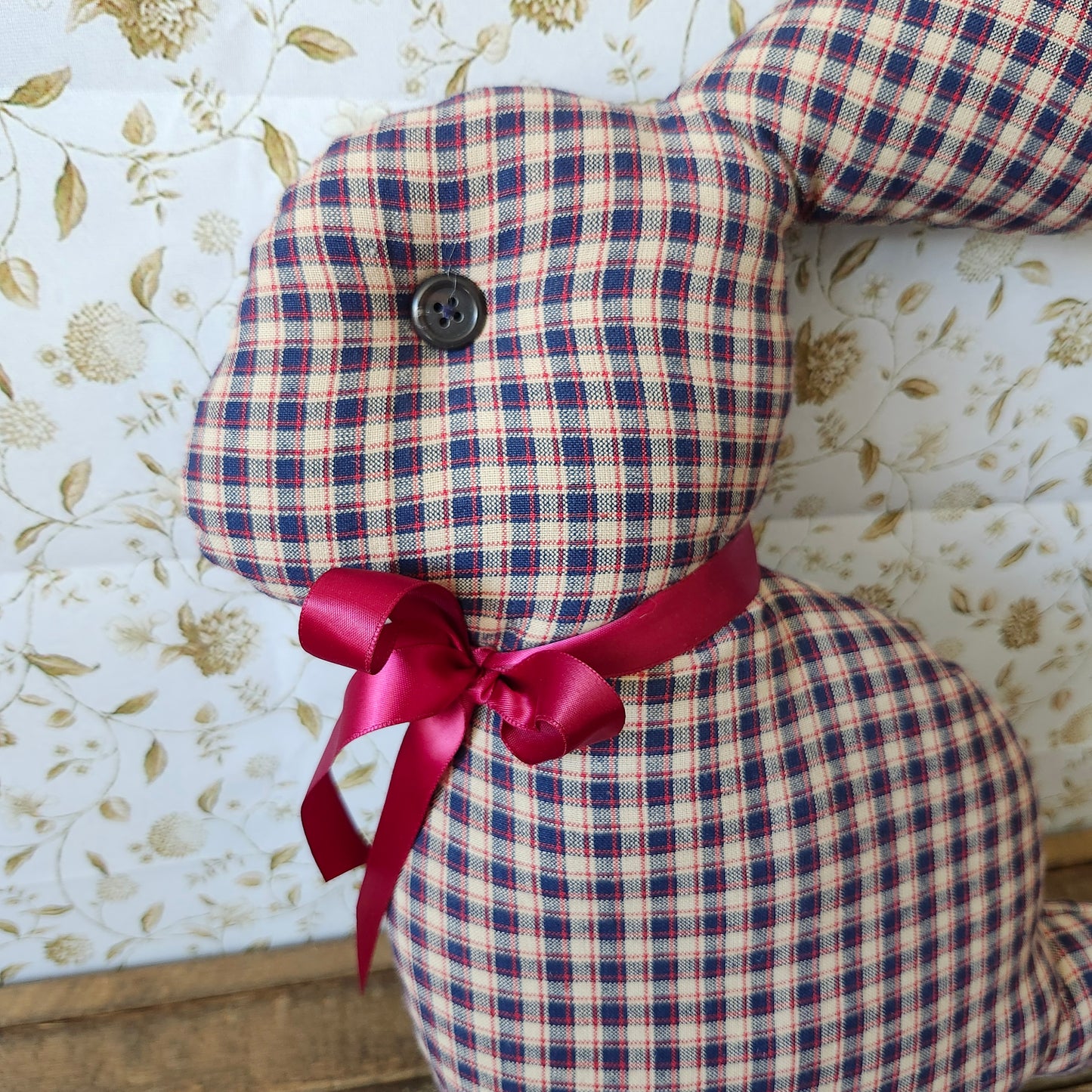 Red and Blue Plaid Bunny