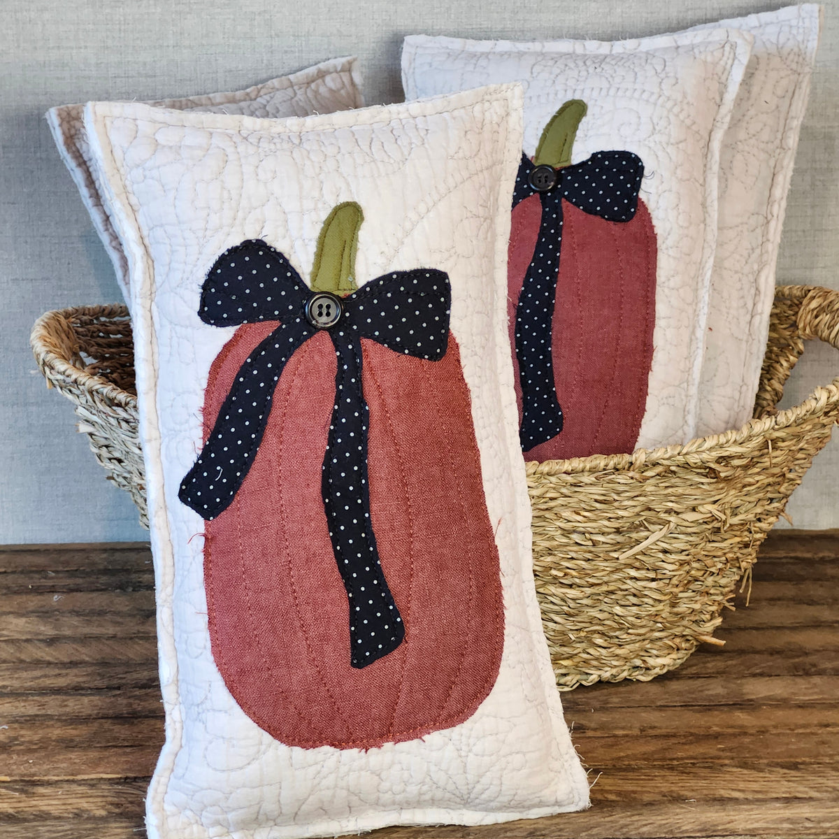 Pumpkin With a Bow Pillow