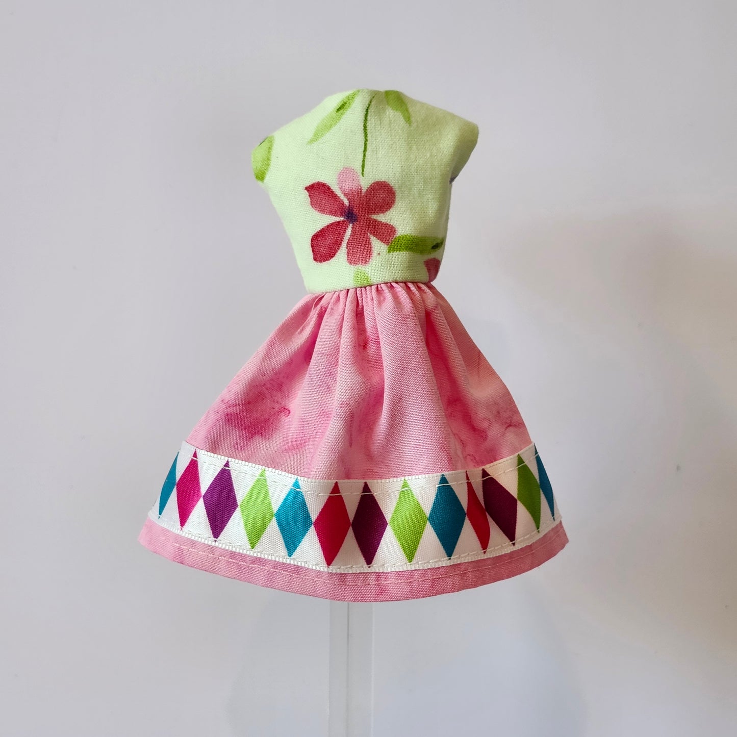 Pink and Green Dress for 9" girl fashion dolls