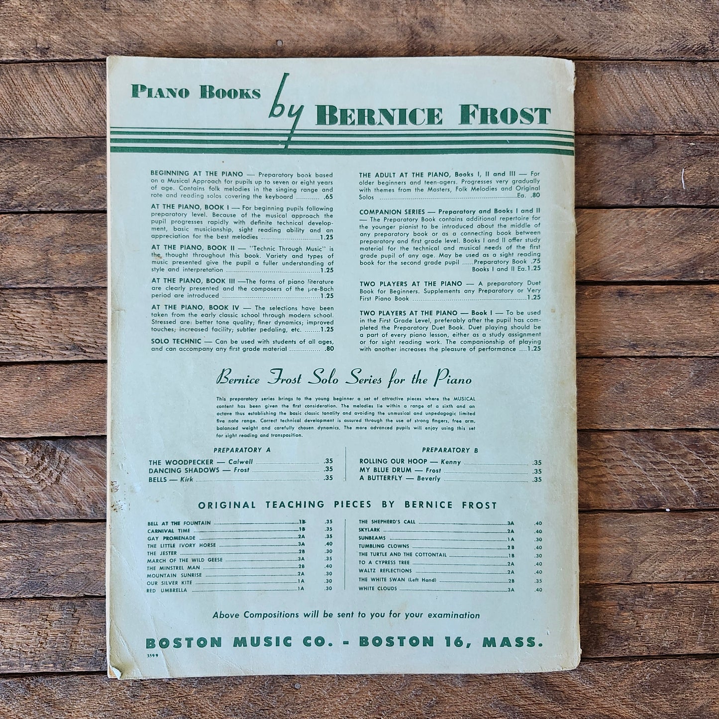 Bernice Frost's At the Piano Book Two 1940