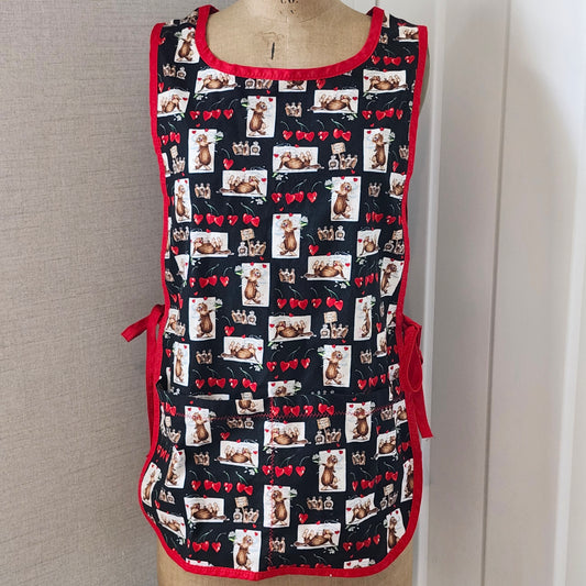 Beavers and Hearts Print Vintage Smock/Cobblers Apron