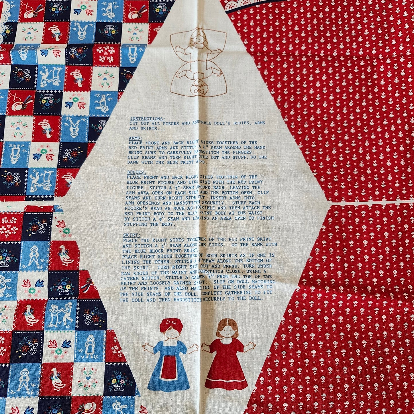 Topsy Turvy Doll Rose & Marie Cut and Sew Panel
