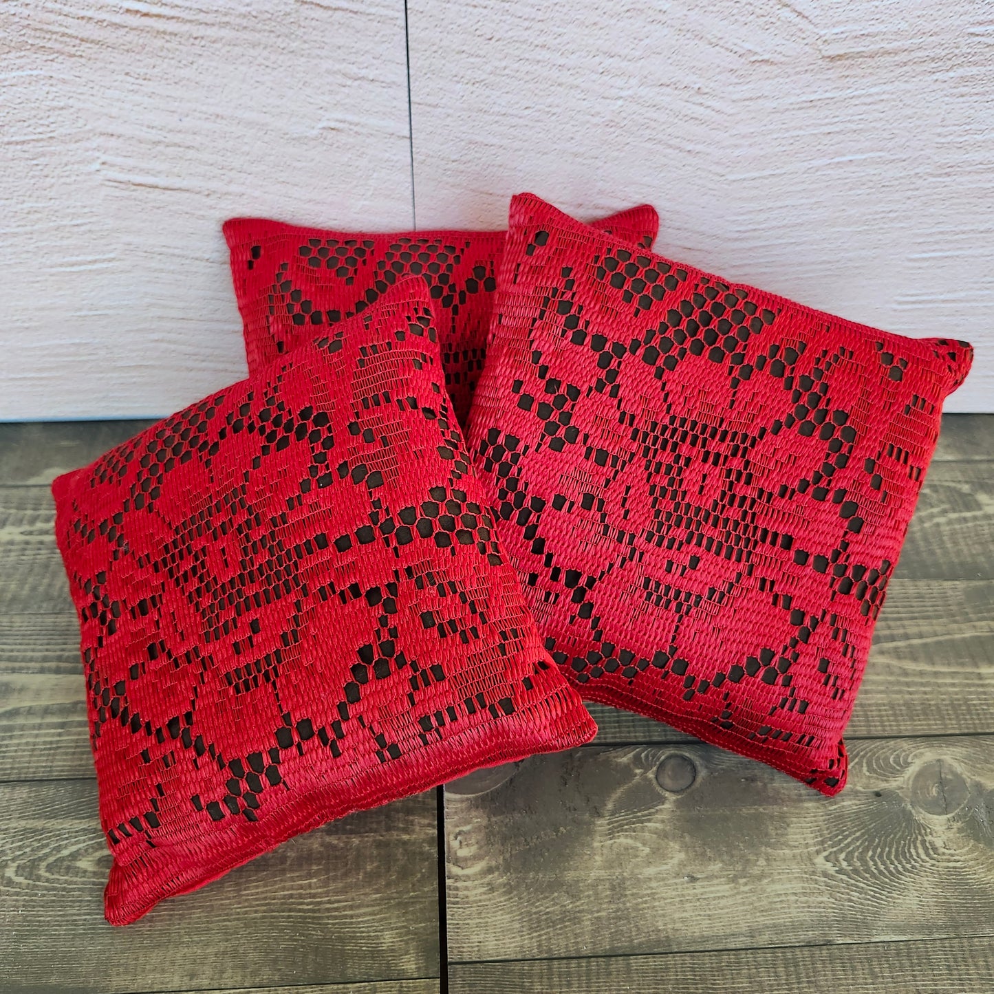 Red Rose Lace Small Pillow