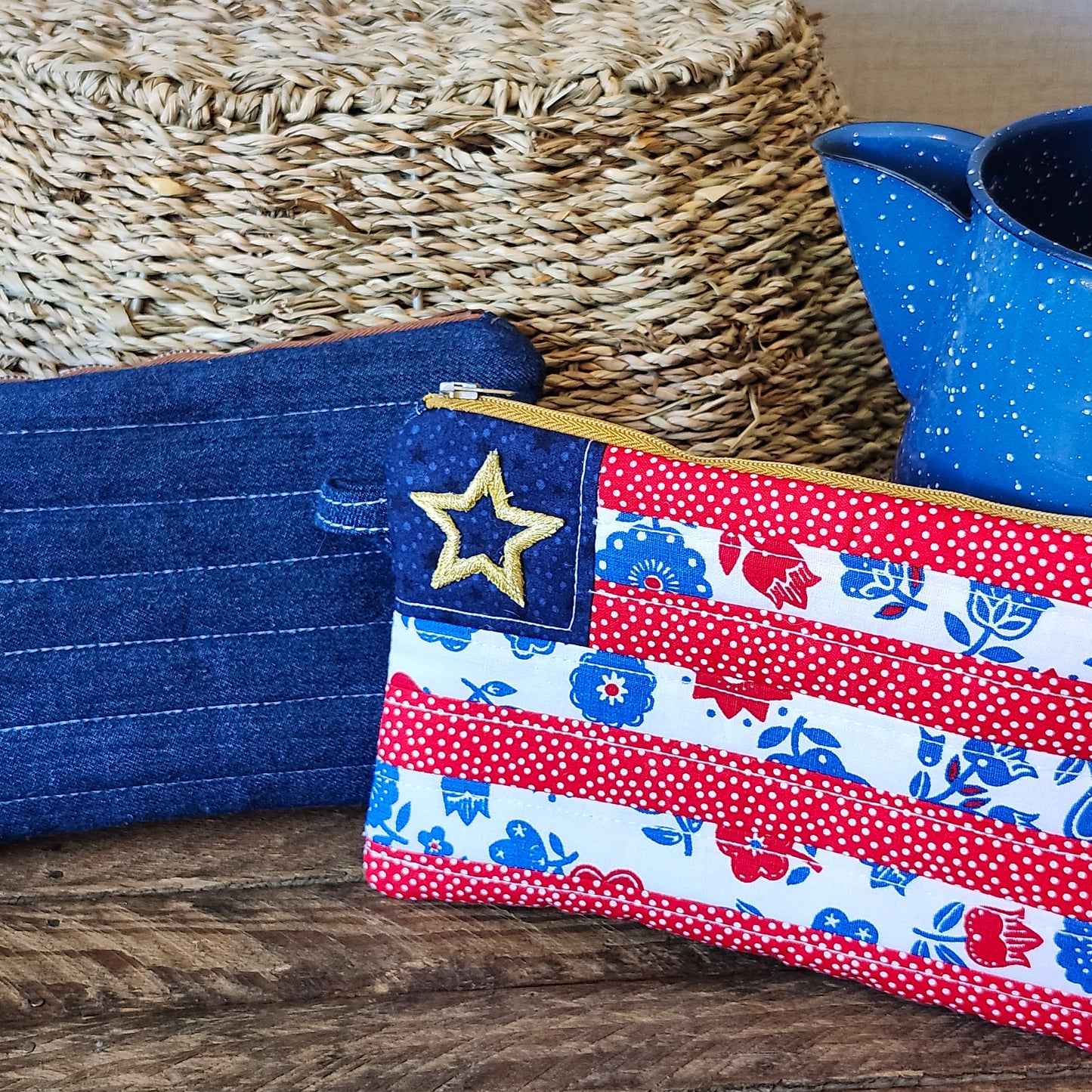 Red White and Blue Patriotic Flag Pouch