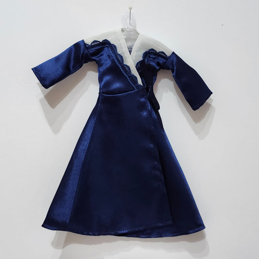 Blue Satin Robe for 11 1/2" fashion dolls