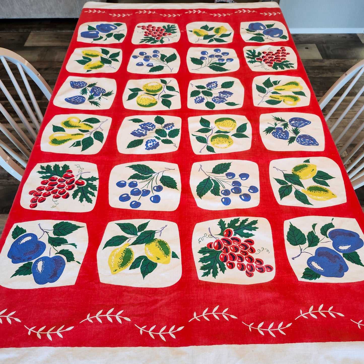 Colorful Fruits Vintage Tablecloth