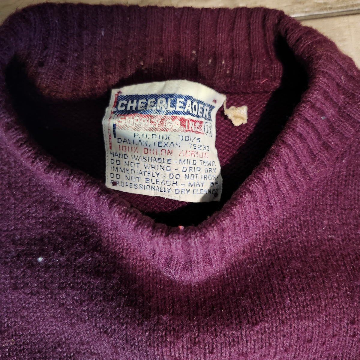 Vintage Maroon and Cream Cheerleader Uniform