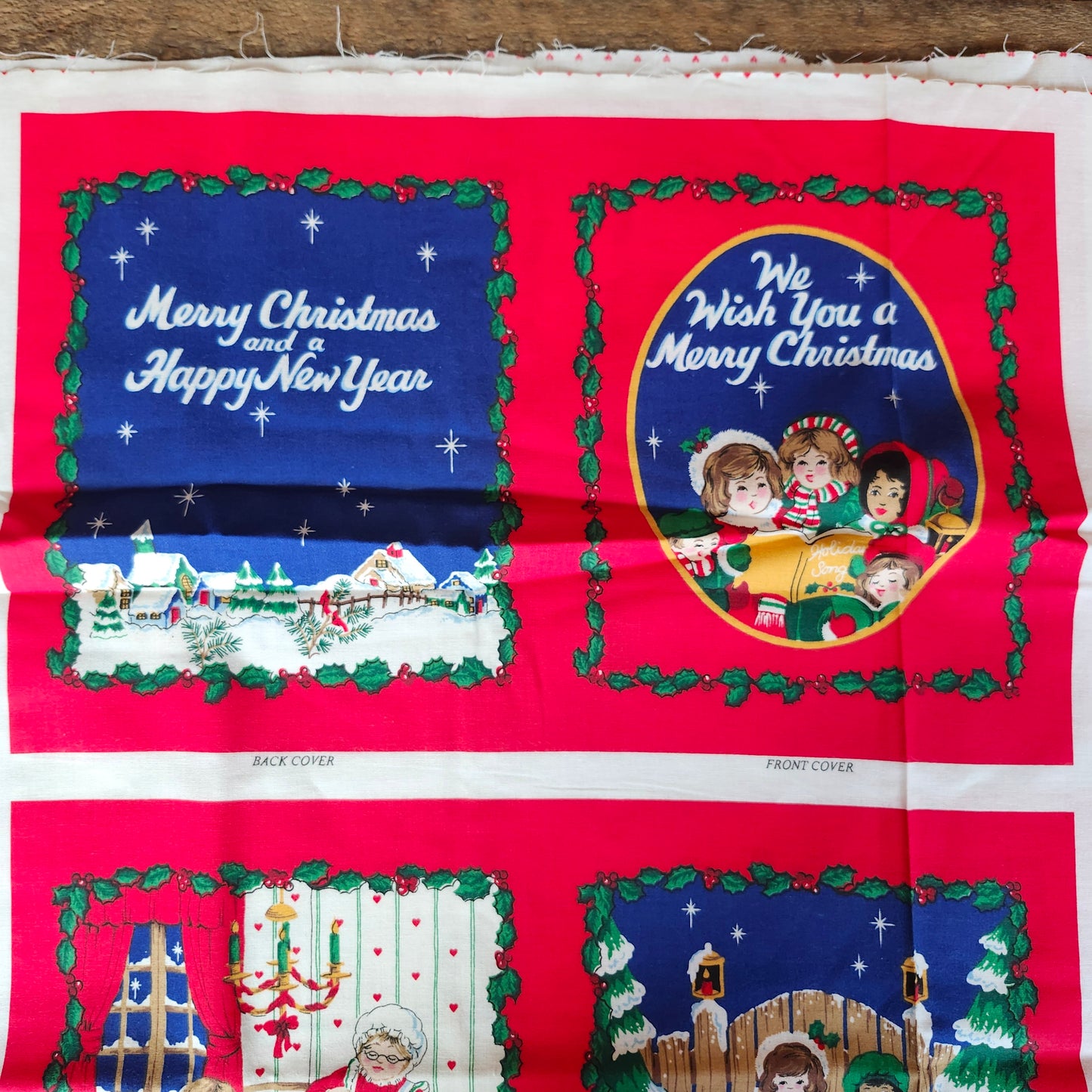 Christmas Book "We Wish you a Merry Christmas" Cut and Sew Panel
