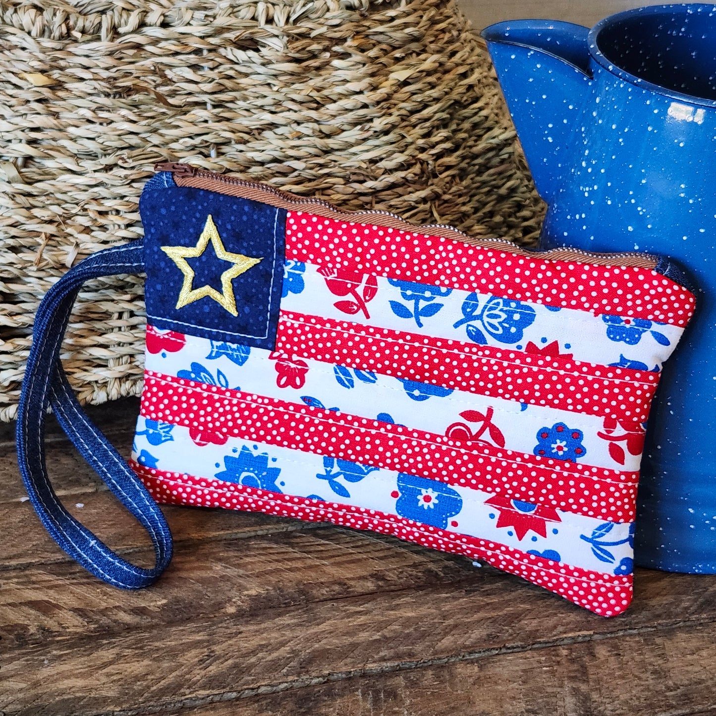 Red White and Blue Patriotic Flag Pouch