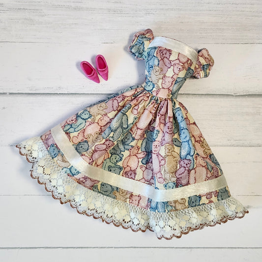 Teddy Bear Party Dress for 11 1/2" fashion dolls