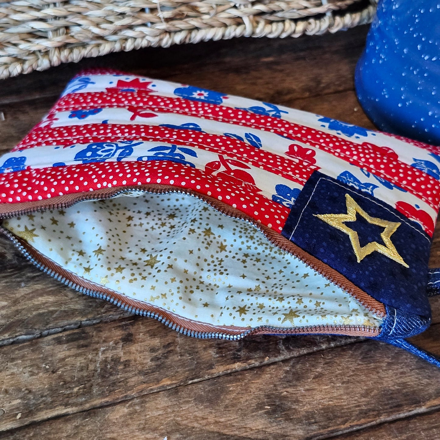 Red White and Blue Patriotic Flag Pouch
