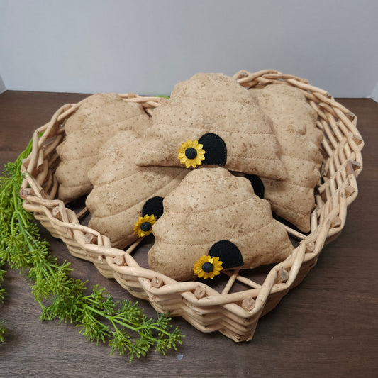 Bee Skep Bowl Filler, Bee Hive Ornament, Shelf Tuck