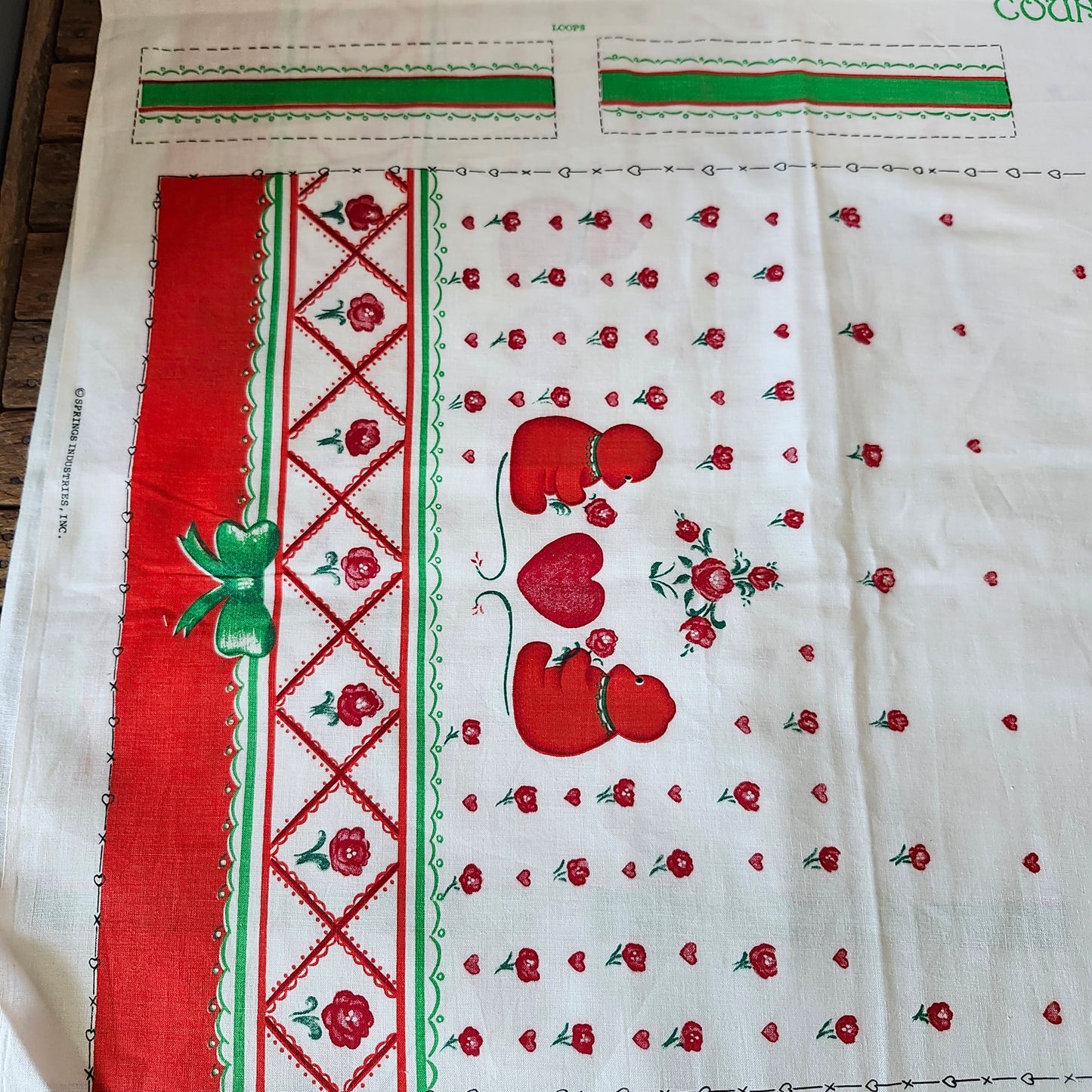 Country Bear Towel Holder Cut and Sew Panel